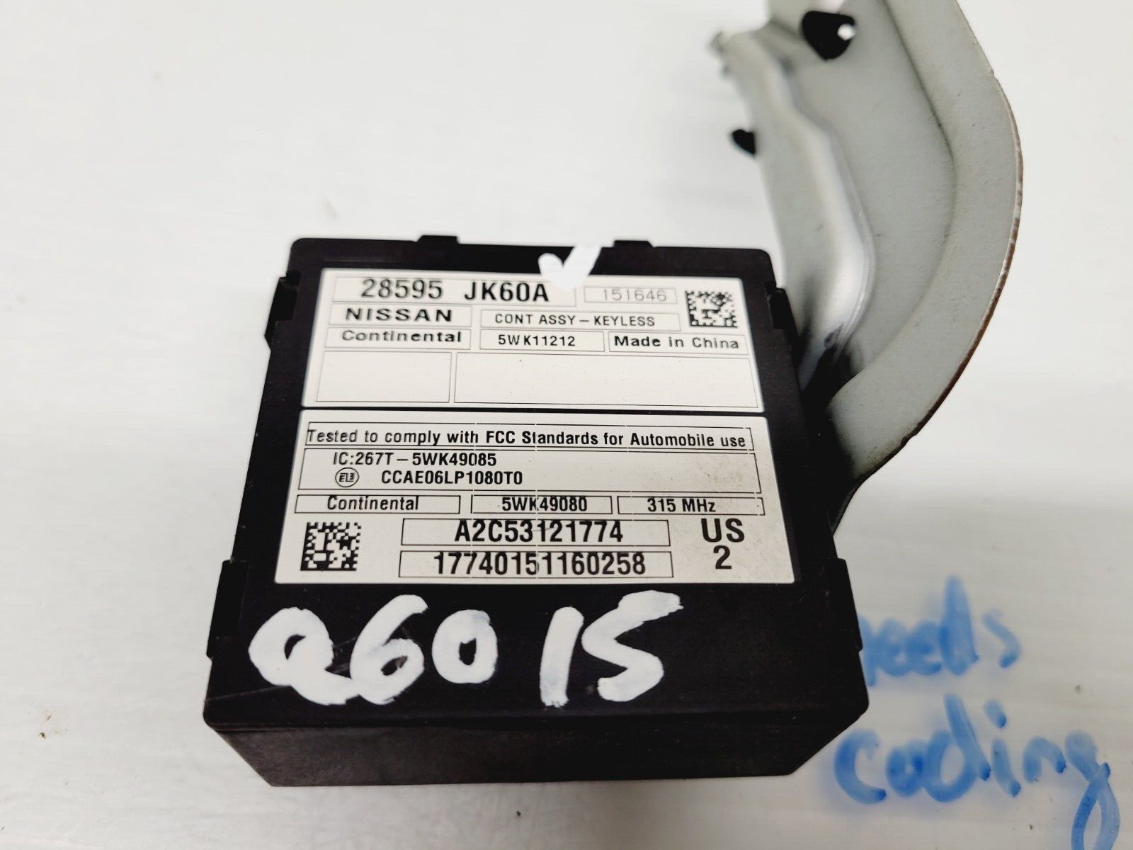 2014-2015 Infiniti Q60 Keyless Entry Theft Locking Control Module Oem