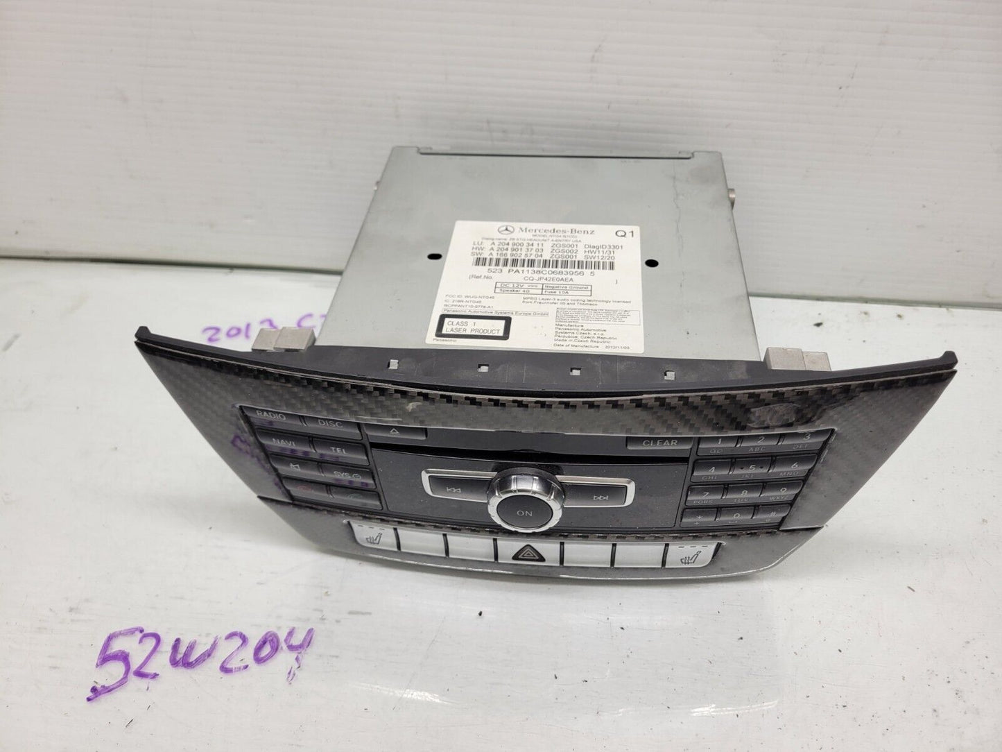 2012-2014 Mercedes C250 C350 Am Fm Audio Radio Cd Receiver Oem