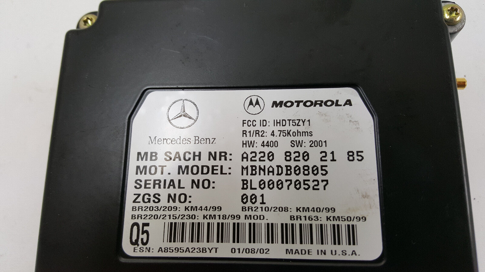 2000-2002 Mercedes W220 S500 S430 Phone Voice Command Module 2208202185