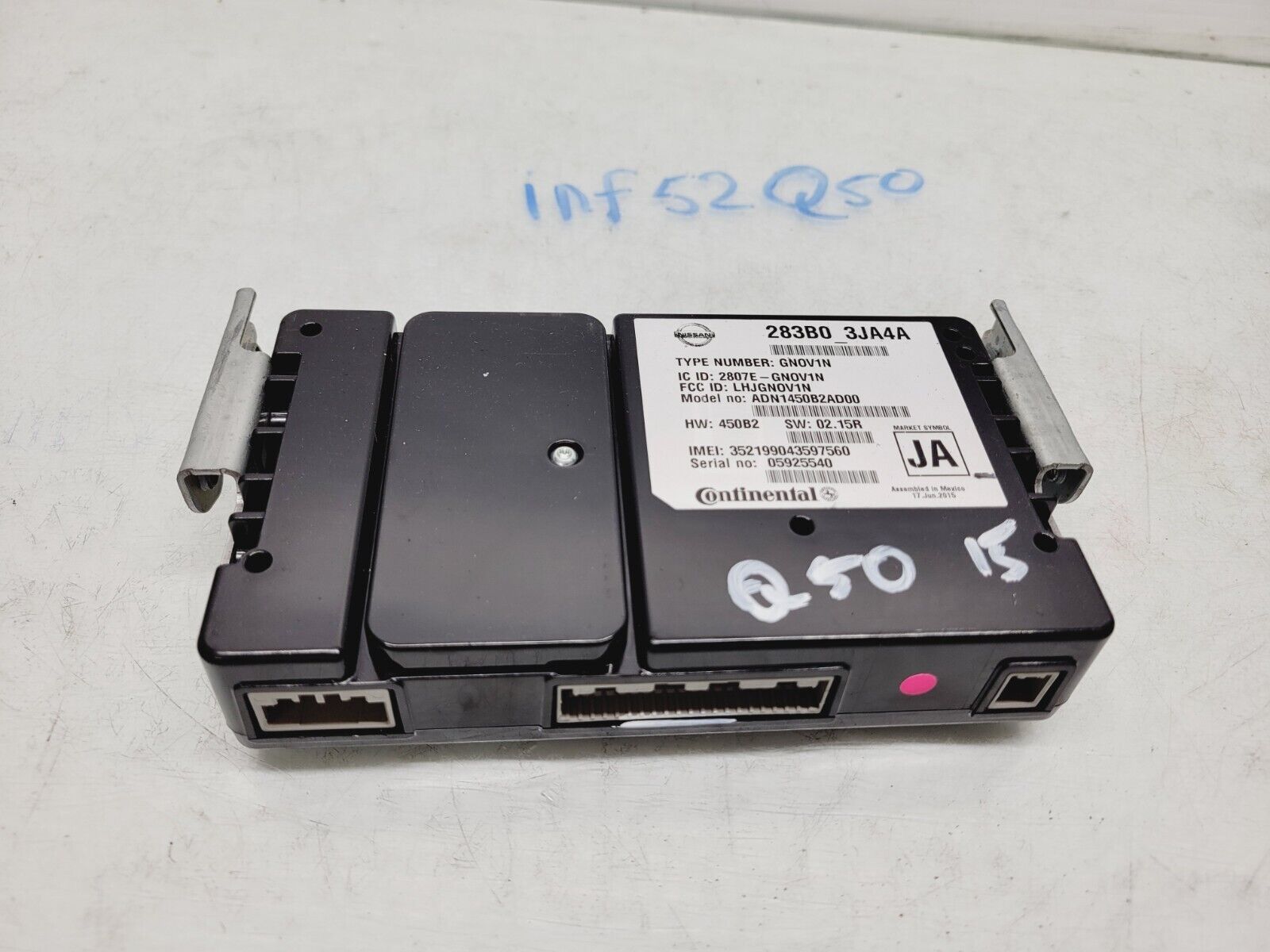 2014-2017 Infiniti Q50 Telematics Communication Control Module Oem