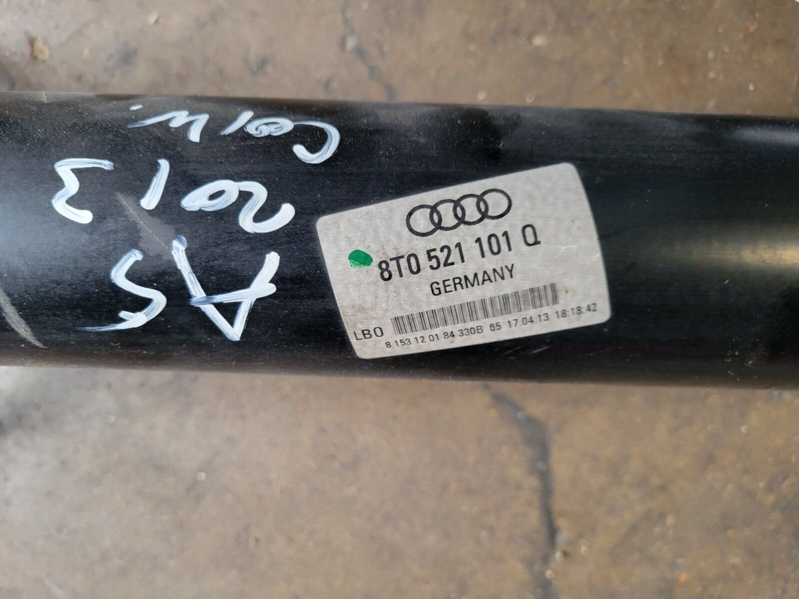 2013-2016 Audi A5 Rear Automatic Transmission Drive Shaft Oem