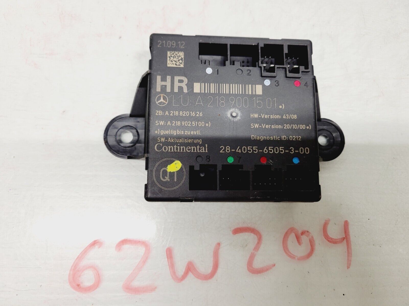 2012-2014 Mercedes C250 C350 Right Rear Door Control Module OEM A2189001501