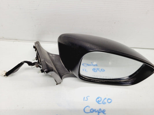 2014-2015 Infiniti Q60 Coupe Right Passenger Exterior Door Mirror Black Oem