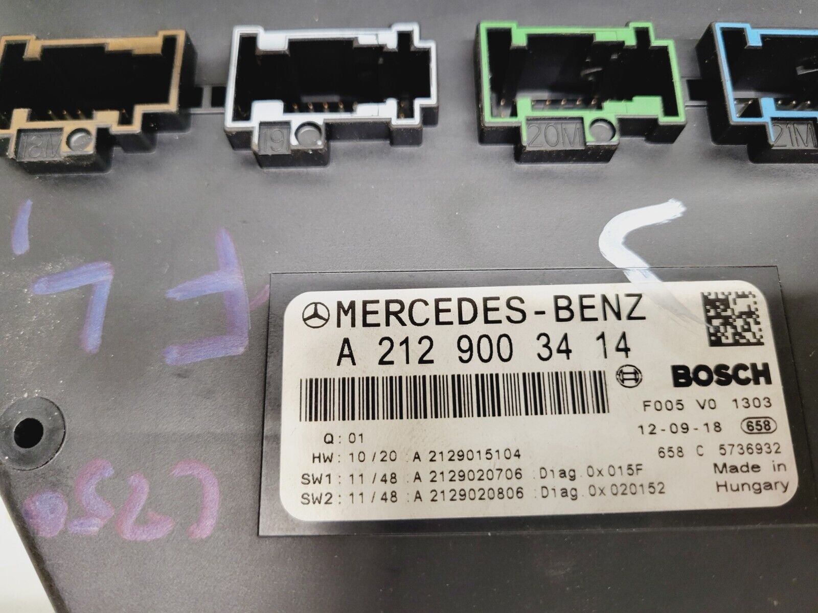 2012-2014 Mercedes C250 C350 Front SAM Fuse Relay Junction Box OEM A2129003414