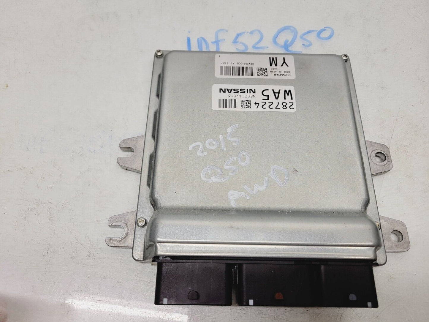 2014-2015 Infiniti Q50 3.7L ENGINE ECU MODULE 287244