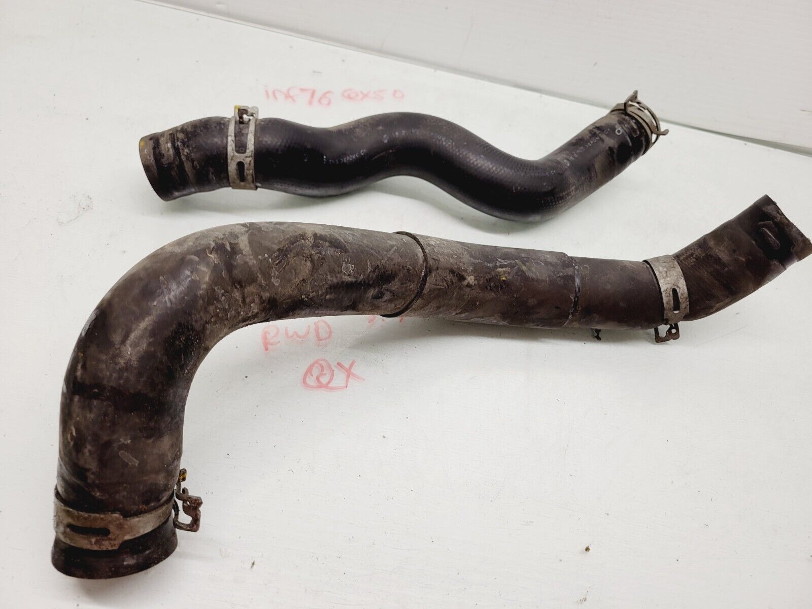 2014-2017 Infiniti Qx50 3.7L Rwd Radiator Hose Tube Pair Oem