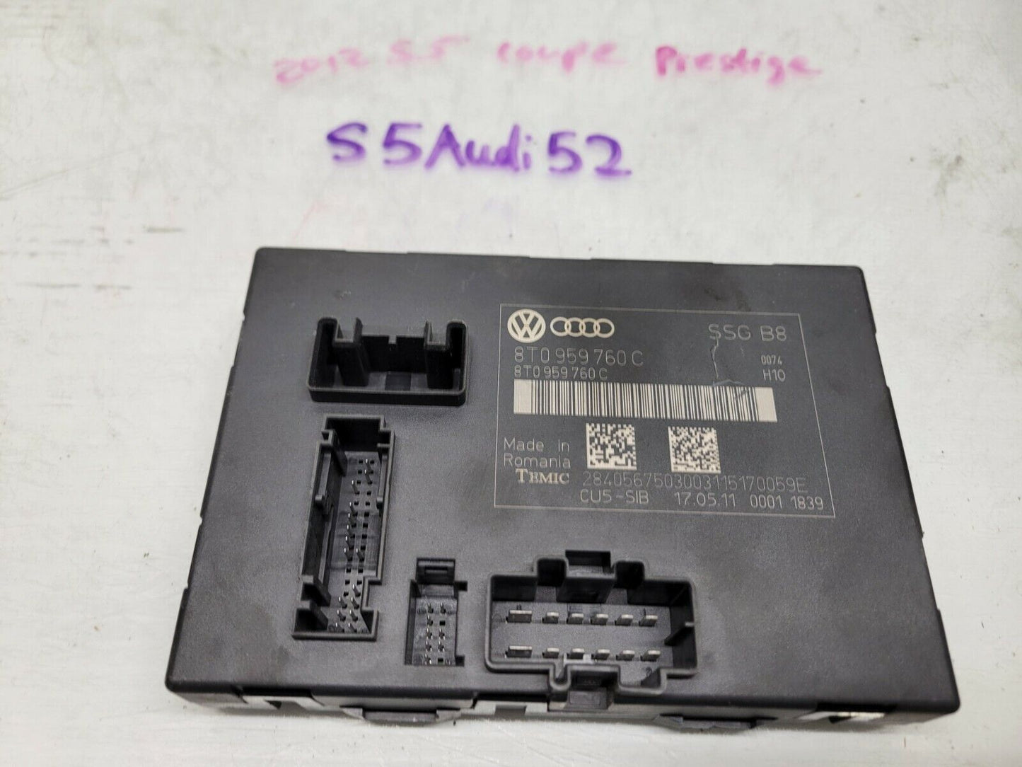 2009-2016 Audi S5 Front Left Or Right Seat Memory Control Module Oem 8T0959760C