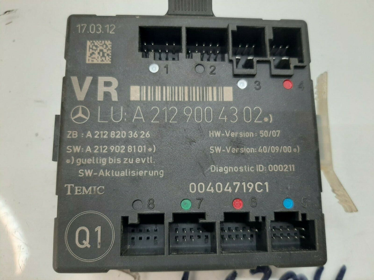 2008-2014 Mercedes C250 C300 C350 Ecu Right Front Door Control Module Oem